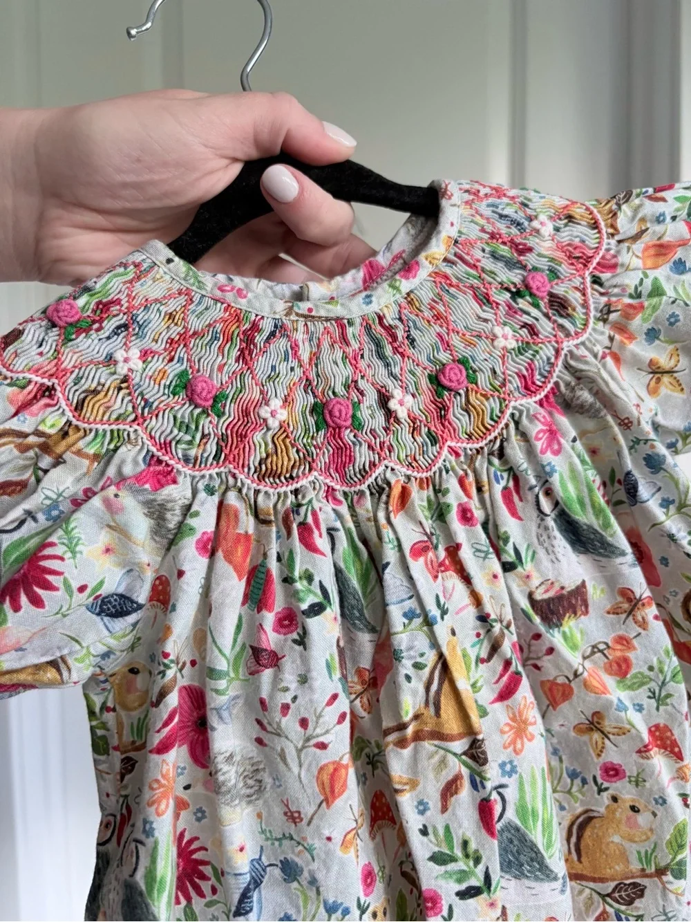Mom & Me Smocked Woodland Animal Whimsical Set